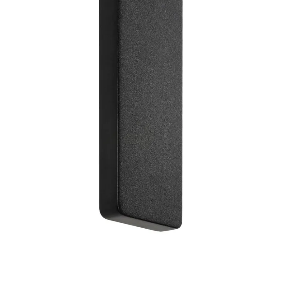 LED-væglampe Demi L, sort, aluminium, højde 144 cm, IP54