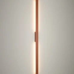 LED-væglampe Demi L, teglrød, aluminium, højde 144 cm, IP54