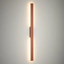 LED-væglampe Demi M, teglrød, aluminium, højde 100 cm, IP54