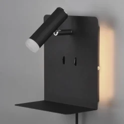 LED-væglampe Element med hylde sort mat