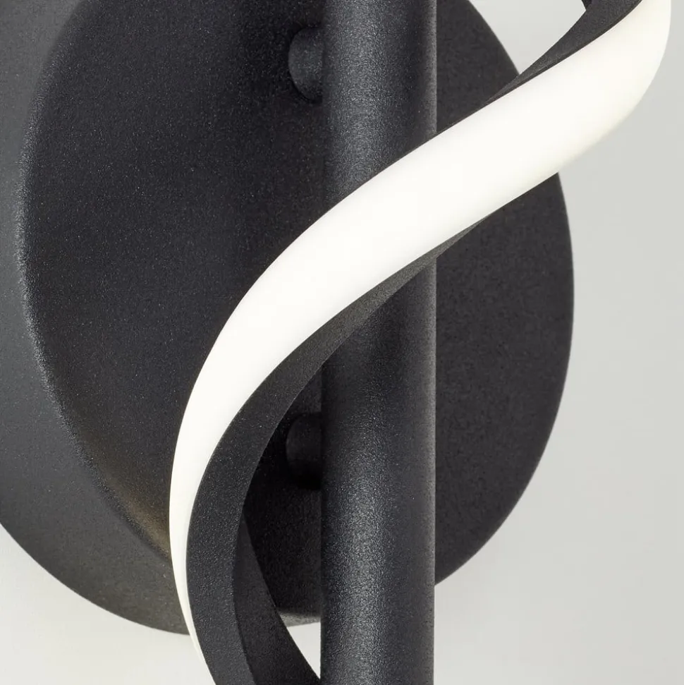 LED-væglampe Eunice, bredde 12 cm, sort, metal