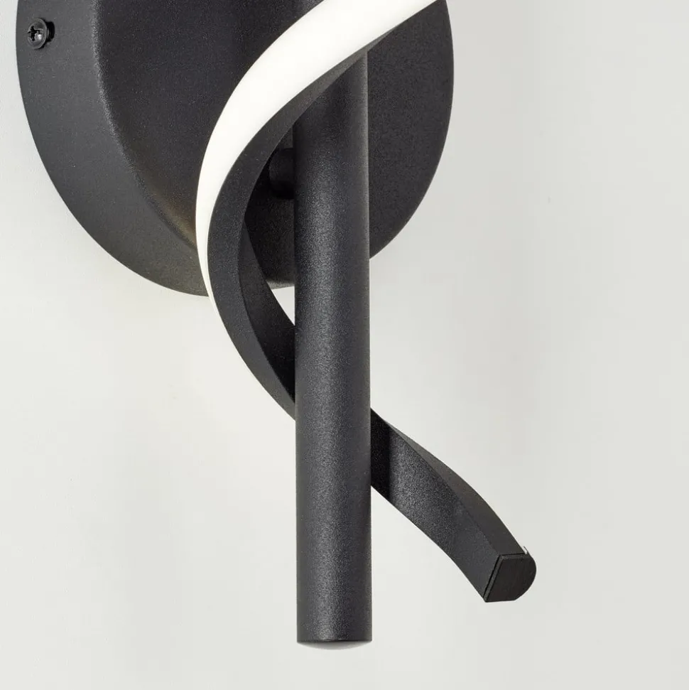 LED-væglampe Eunice, bredde 12 cm, sort, metal