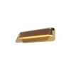 LED-væglampe FLAT, ravfarvet/messing, bredde 30 cm, glas/metal