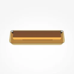 LED-væglampe FLAT, ravfarvet/messing, bredde 30 cm, glas/metal