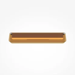 LED-væglampe FLAT, ravfarvet/messing, bredde 43 cm, glas/metal
