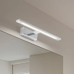 LED-væglampe Gallery kromfarvet metal bredde 41,5 cm IP44