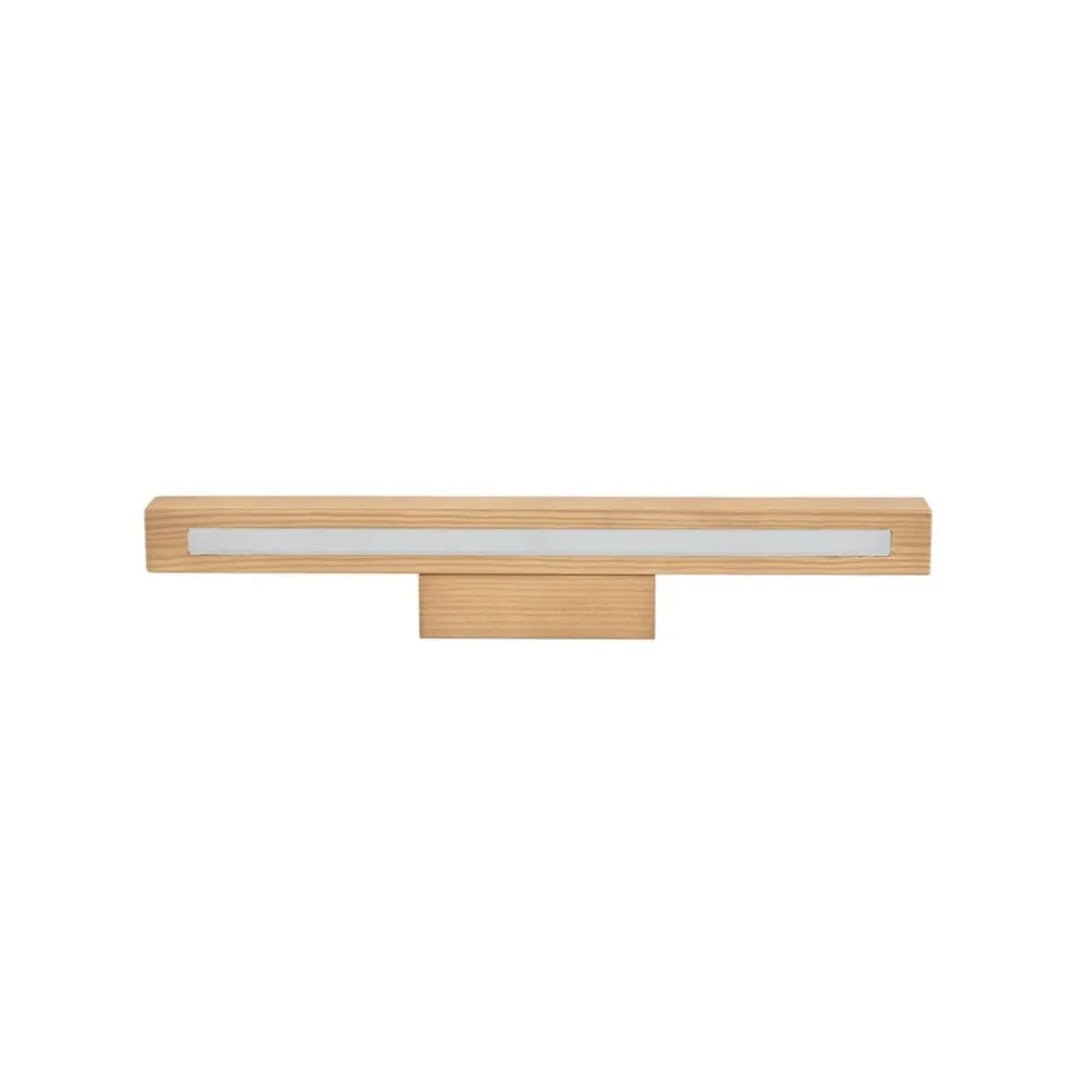 LED-væglampe i træ Teo, fyr, 46 cm, 3000 K