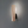 LED-væglampe i træ Teo, fyr, 31 cm, 3000 K