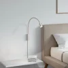 LED-væglampe Justi, nikkelfarvet, højde 52 cm, metal