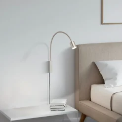 LED-væglampe Justi, nikkelfarvet, højde 52 cm, metal