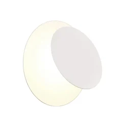 LED-væglampe Mio, rund linse, mat hvid, indirekte