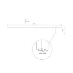 LED-væglampe Motive L, 120 cm bred, sort, metal