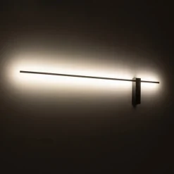 LED-væglampe Motive L, 120 cm bred, sort, metal