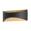 LED-væglampe Rio, sort/bladguld, bredde 23 cm, metal