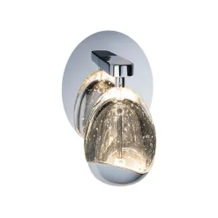 LED-væglampe Rocio, metal, glas, 1-lys, krom
