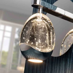 LED-væglampe Rocio, metal, glas, 1-lys, krom