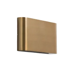 LED-væglampe Semi M, aluminium, guld, længde 17,5 cm