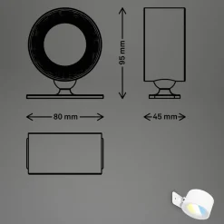 LED-væglampe Tari, hvid, CCT, touchdæmper, USB