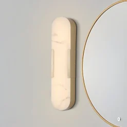 LED-væglampe til badeværelset Opaline Højde 50 cm guldfarvet metal/harpiks