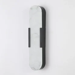 LED-væglampe til badeværelset Opaline, højde 50 cm, sort, metal/harpiks