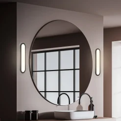 LED-væglampe til badeværelset Pil, sort, bredde 35 cm, plast