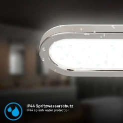 LED-væglampe til badeværelset Pil, kromfarvet, bredde 35 cm, plast