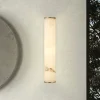 LED-væglampe til badeværelset Wales, guld/marmoreret, 35 cm stål/harpiks