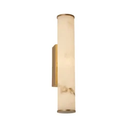 LED-væglampe til badeværelset Wales, guld/marmoreret, 35 cm stål/harpiks