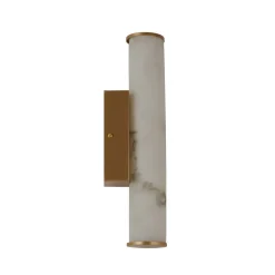 LED-væglampe til badeværelset Wales, guld/marmoreret, 35 cm stål/harpiks