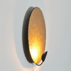 LED-væglampe Traversa, skinnende guld, Ø 35 cm