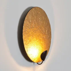 LED-væglampe Traversa, skinnende guld, Ø 35 cm
