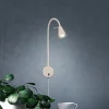 LED-væglampe Tusa, beige, metal, 45 cm, fleksibel arm, GU10
