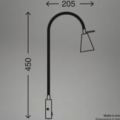 LED-væglampe Tusa, beige, metal, 45 cm, fleksibel arm, GU10