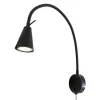 LED-væglampe Tusa, sort, metal, 45 cm, fleksibel arm