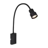 LED-væglampe Tusi med fleksarm, sort