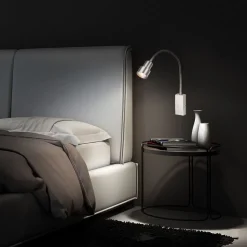 LED-væglampe Tusi med fleksibel arm, nikkel