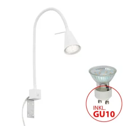 LED-væglampe Tuso, hvid, sengemontering, metal