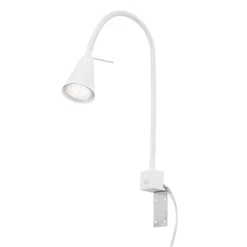 LED-væglampe Tuso, hvid, sengemontering, metal