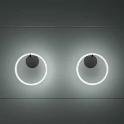 LED-væglampe Ulaop, en ring, sort