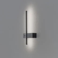 LED-væglampe Vision, højde 30 cm, metal, sort, 3.000 K