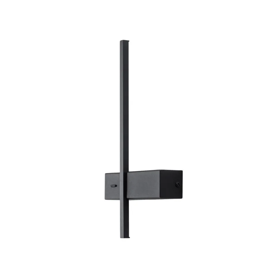 LED-væglampe Vision, højde 30 cm, metal, sort, 3.000 K