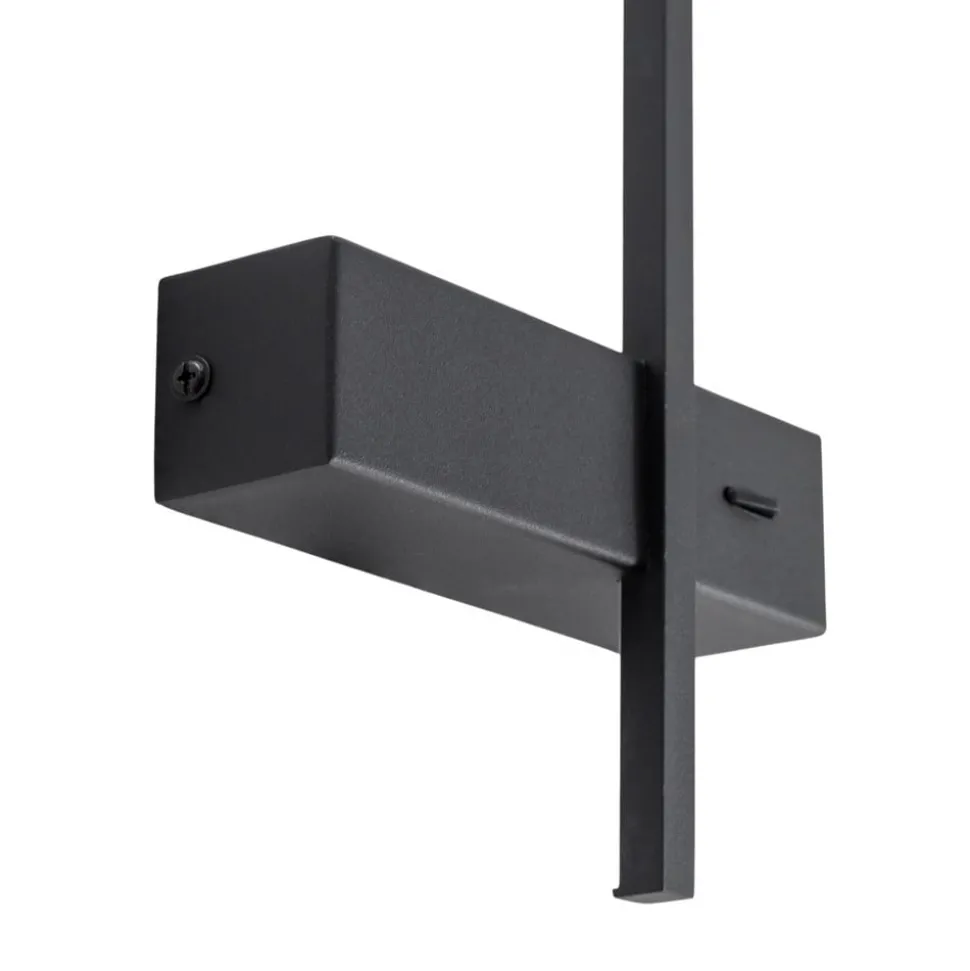 LED-væglampe Vision, højde 30 cm, metal, sort, 3.000 K