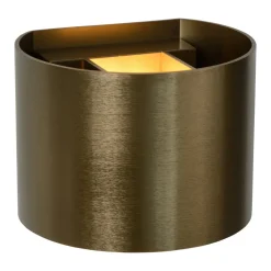 LED-væglampe Xio, rund, antik messing