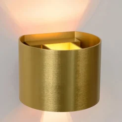 LED-væglampe Xio, rund, guld mat