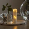 LED-vokslys creme lys farve rav 17,8 cm