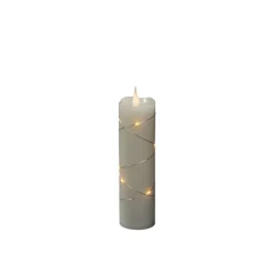 LED-vokslys creme lys farve rav 17,8 cm