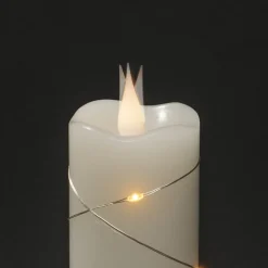 LED-vokslys creme lys farve rav 17,8 cm