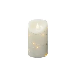 LED-vokslys creme Lysfarve rav Højde13cm