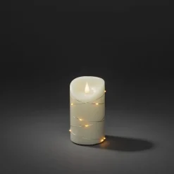 LED-vokslys creme Lysfarve rav Højde13cm