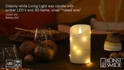 LED-vokslys creme Lysfarve rav Højde13cm